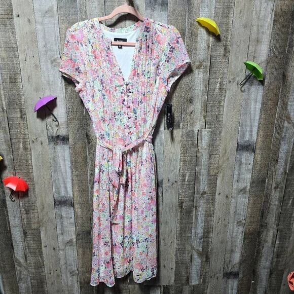 MSK Floral Metallic Midi Dress NWT - Picture 1 of 10